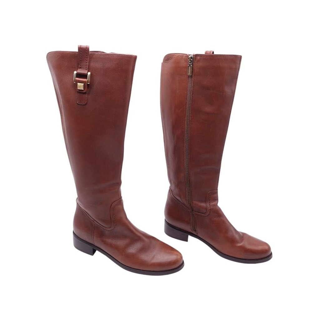 Blondo Brown Leather Knee-High Heeled Boots